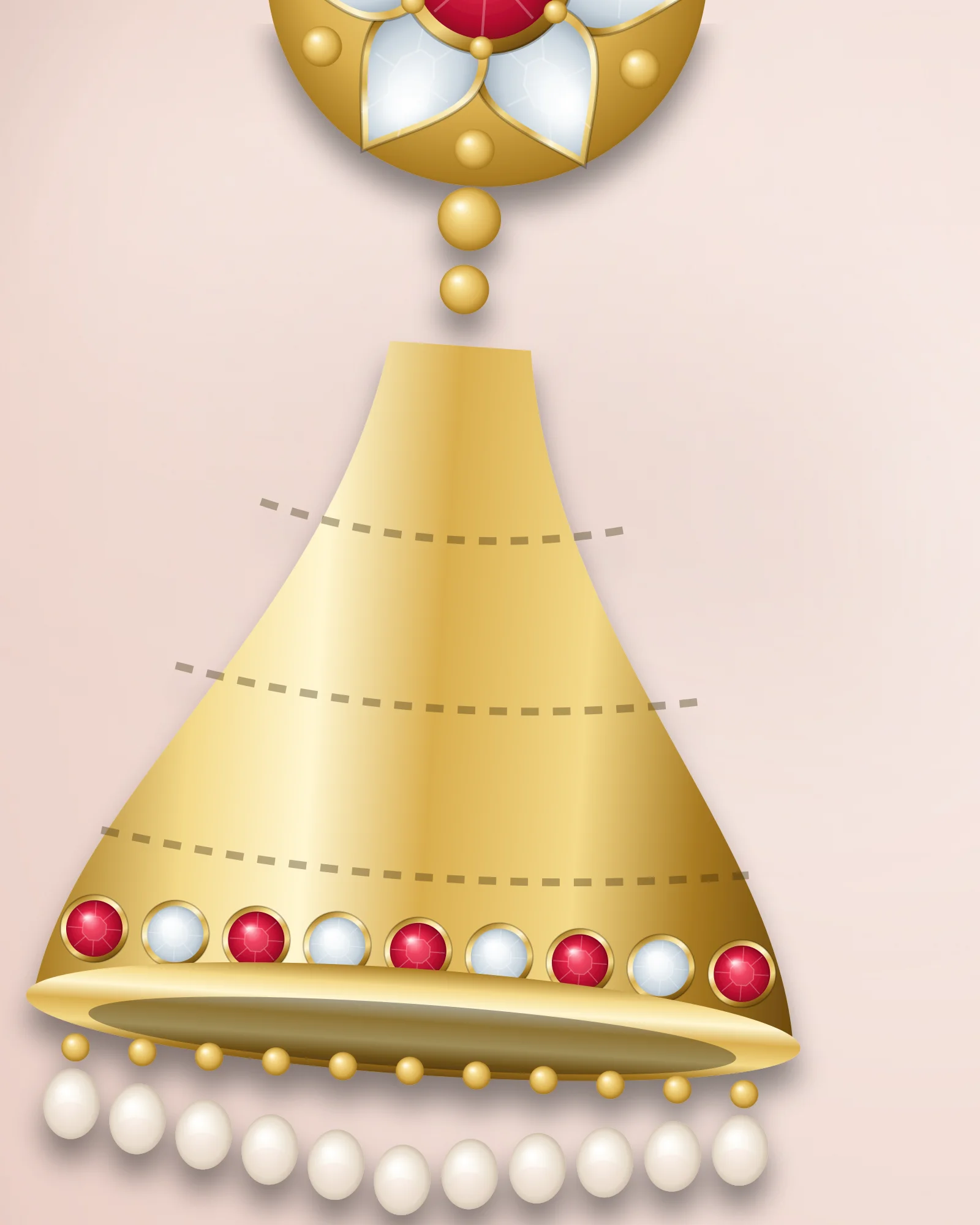 Jhumka fringes, strung by hand.