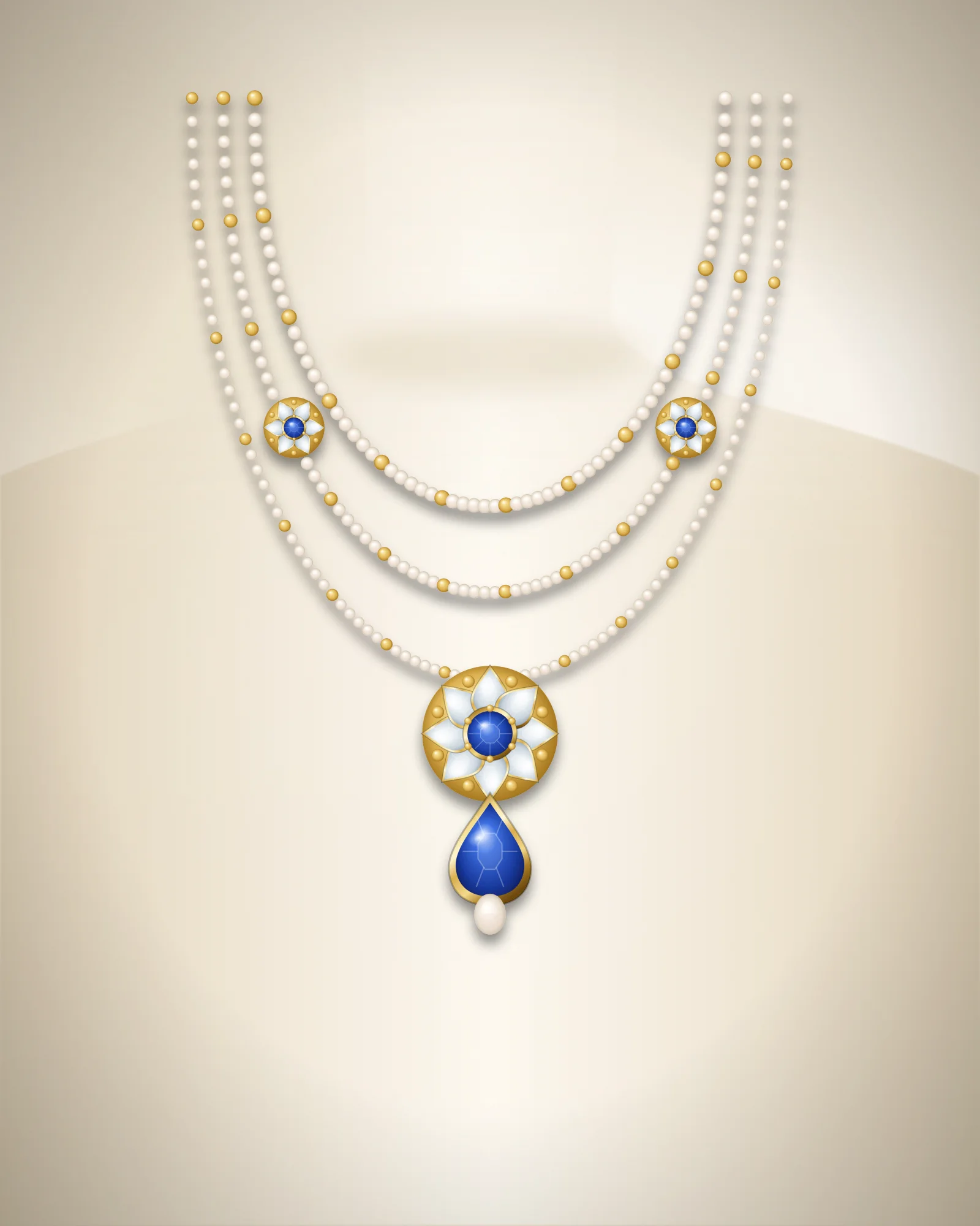 Three strands, one pendant.