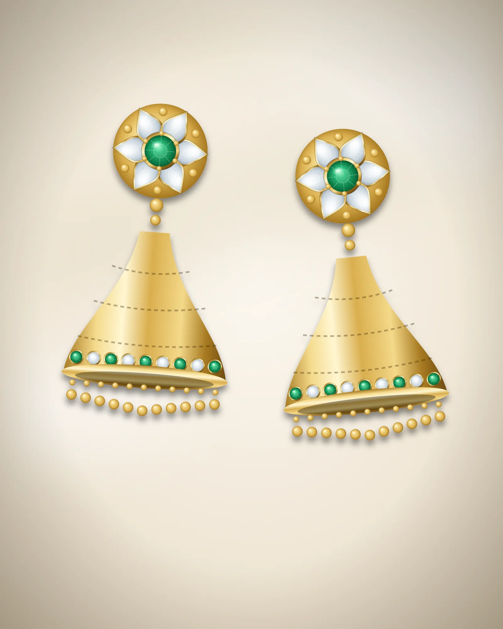 Chandrika Emerald Jhumka — jhumka by Jay Chamunda Imitation