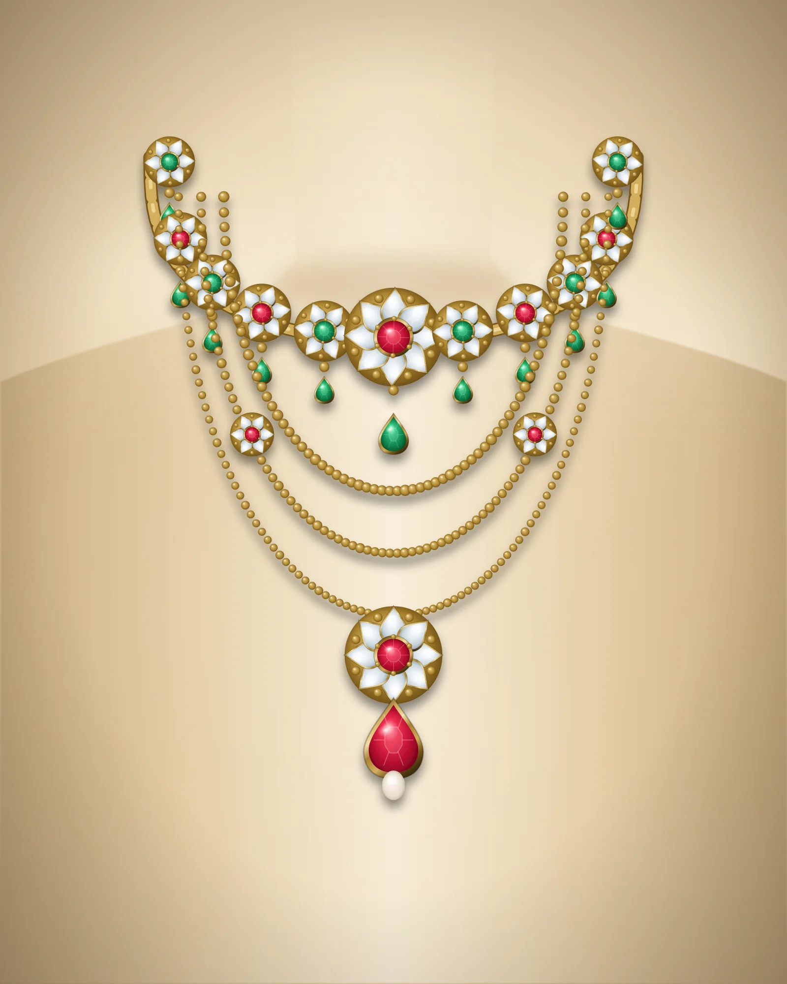 Rajkumari Bridal Necklace Set — bridal set by Jay Chamunda Imitation