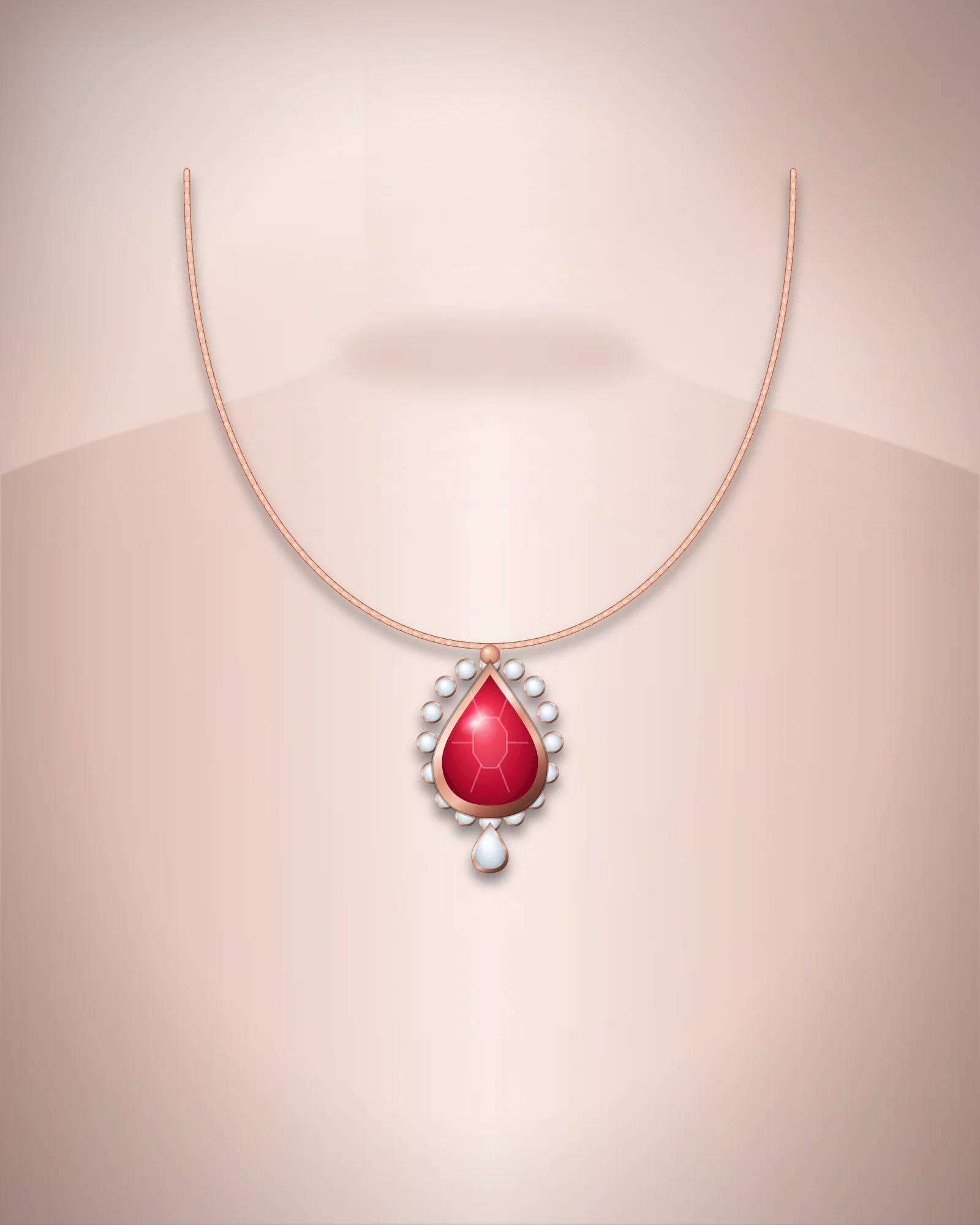 Gulab Ruby Pendant Set — pendant set by Jay Chamunda Imitation