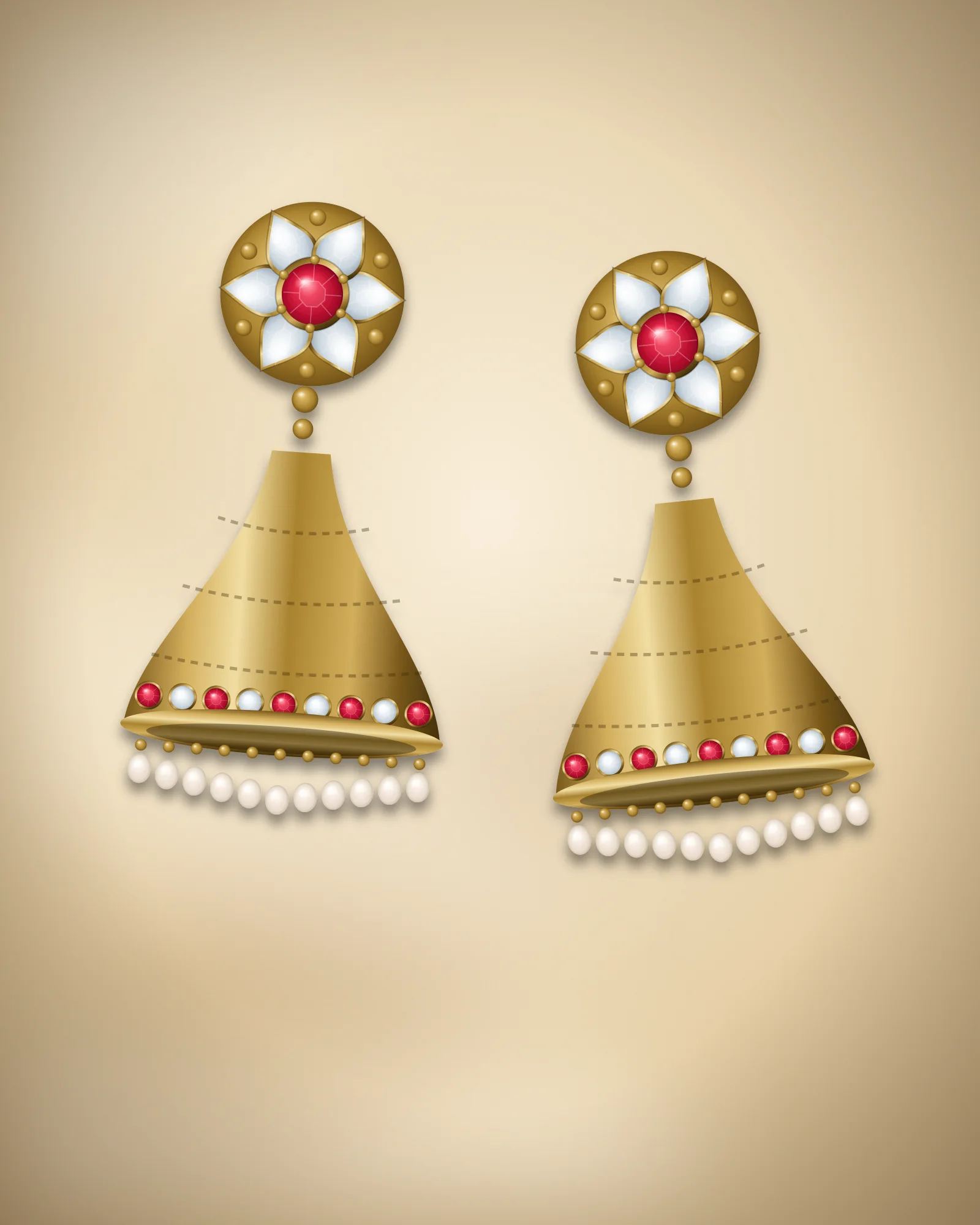 Rajwadi Ruby Jhumka — jhumka by Jay Chamunda Imitation