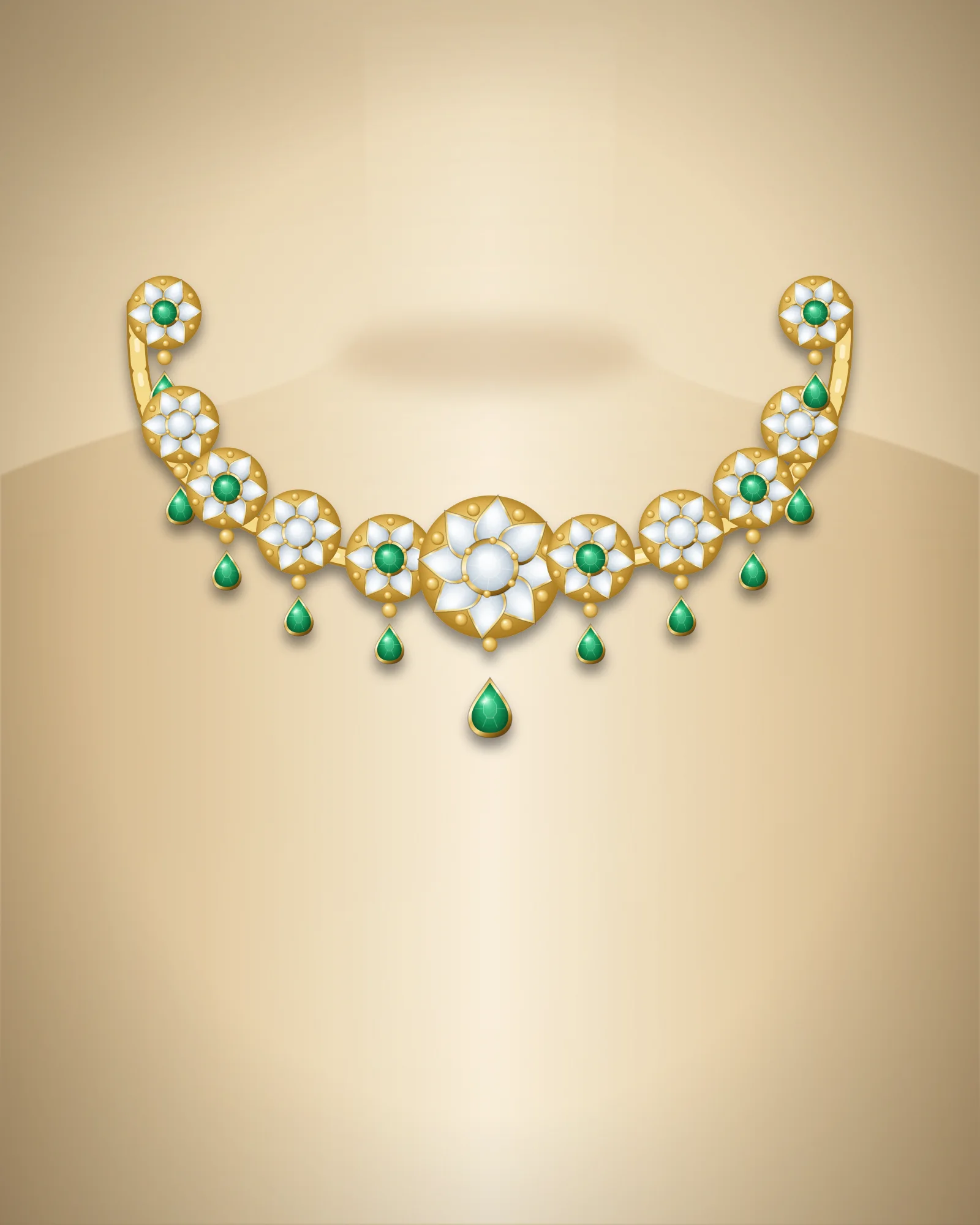 Meenakshi Emerald Choker — choker by Jay Chamunda Imitation