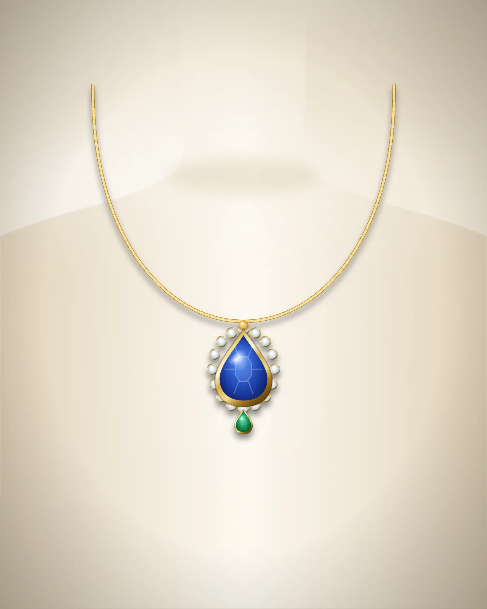 Neelam Drop Pendant Set — pendant set by Jay Chamunda Imitation